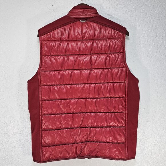 Calvin Klein Jeans Red Puffer Vest Men's Size M Quilted Zip Up - Picture 2 of 7